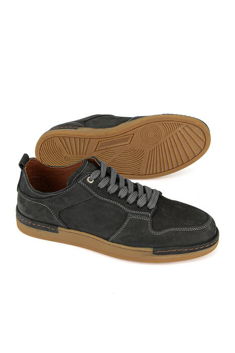 Hakiki Deri Erkek Günlük Ayakkabı Gri