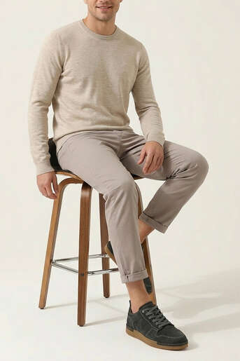 Ziya - Hakiki Deri Erkek Günlük Ayakkabı Gri