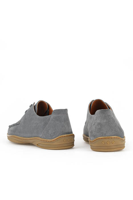 Hakiki Deri Erkek Günlük Ayakkabı Gri