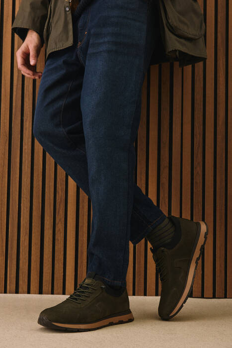 Hakiki Deri Erkek Günlük Ayakkabı Haki