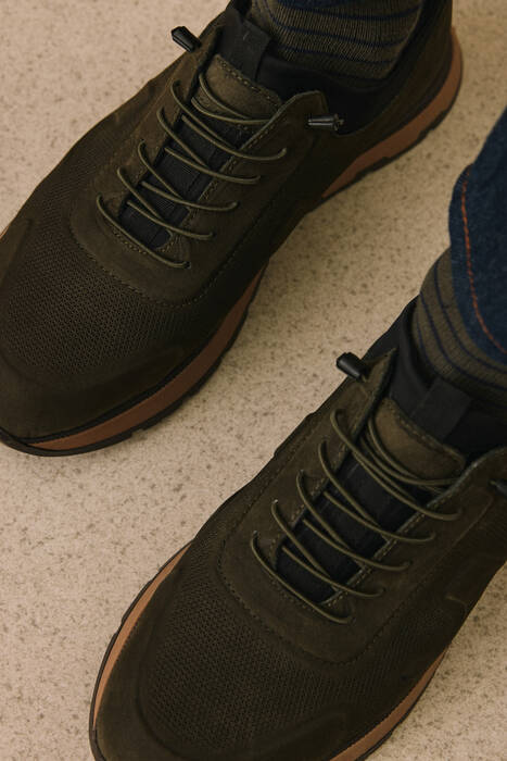 Hakiki Deri Erkek Günlük Ayakkabı Haki