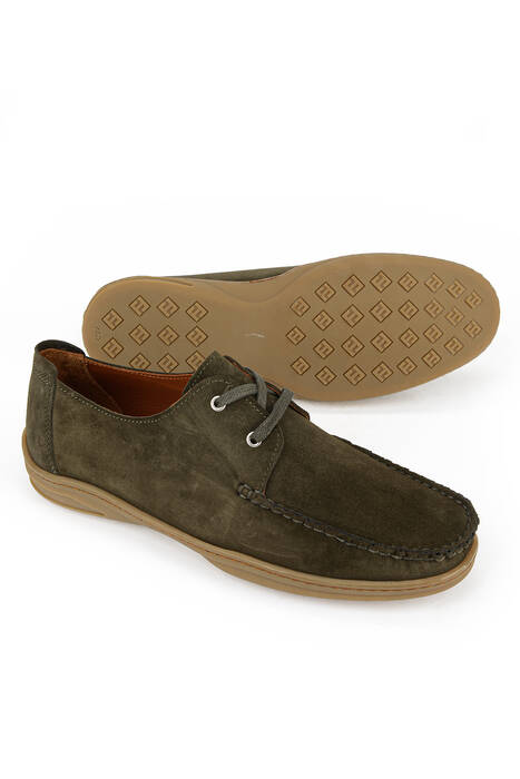 Hakiki Deri Erkek Günlük Ayakkabı Haki