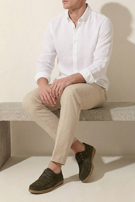 Hakiki Deri Erkek Günlük Ayakkabı Haki