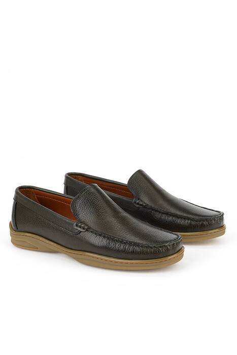 Hakiki Deri Erkek Günlük Ayakkabı Haki