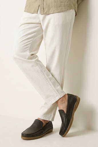 Ziya - Khaki Genuine Leather Men's Casual Shoes (1)