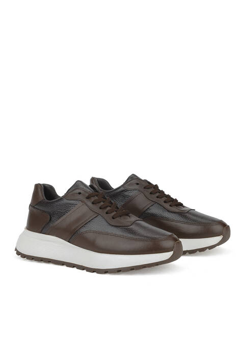 Hakiki Deri Erkek Günlük Ayakkabı Kahverengi