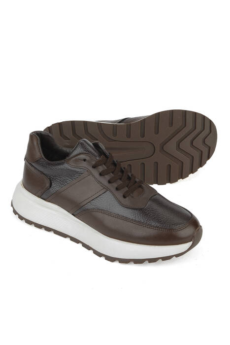 Hakiki Deri Erkek Günlük Ayakkabı Kahverengi