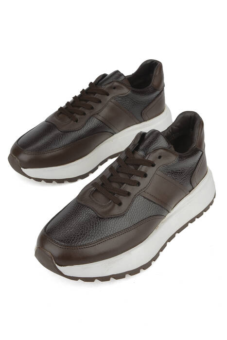 Hakiki Deri Erkek Günlük Ayakkabı Kahverengi