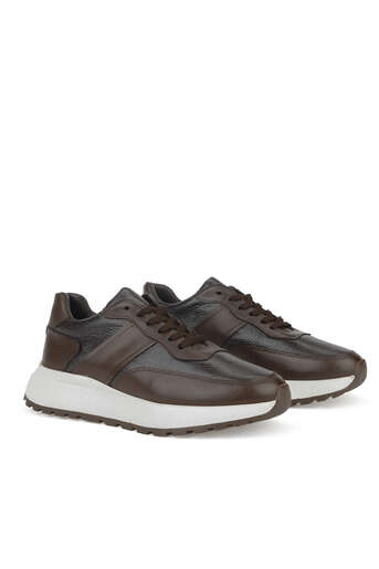 Ziya - Brown Genuine Leather Men's Casual Shoes (1)