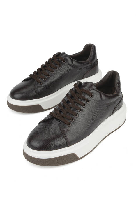 Hakiki Deri Erkek Günlük Ayakkabı Kahverengi