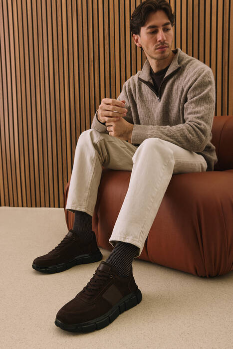 Hakiki Deri Erkek Günlük Ayakkabı Kahverengi