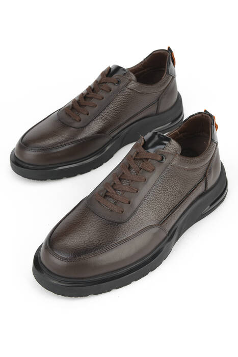 Hakiki Deri Erkek Günlük Ayakkabı Kahverengi