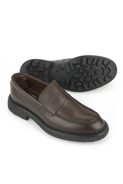 Hakiki Deri Erkek Günlük Ayakkabı Kahverengi