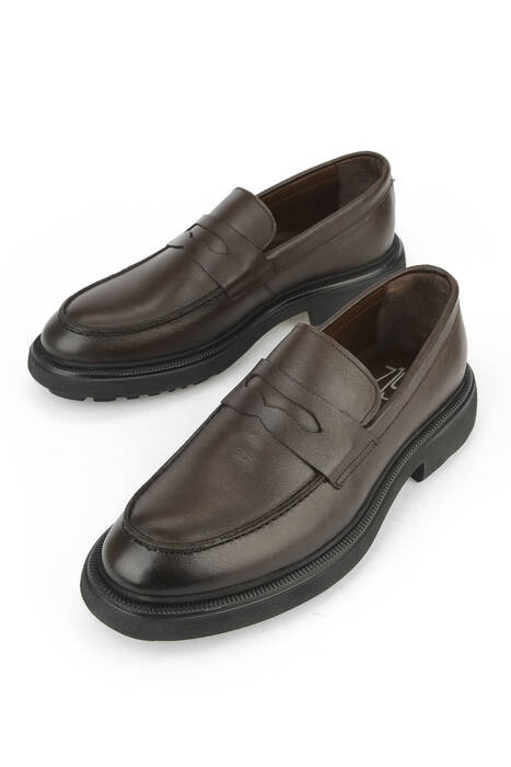 Hakiki Deri Erkek Günlük Ayakkabı Kahverengi