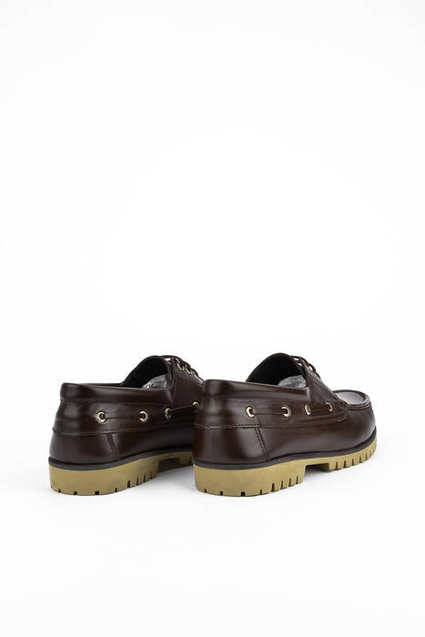 Hakiki Deri Erkek Günlük Ayakkabı Kahverengi