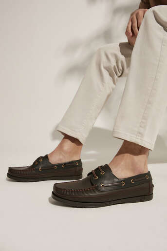 Ziya - Brown Genuine Leather Men's Casual Shoes (1)