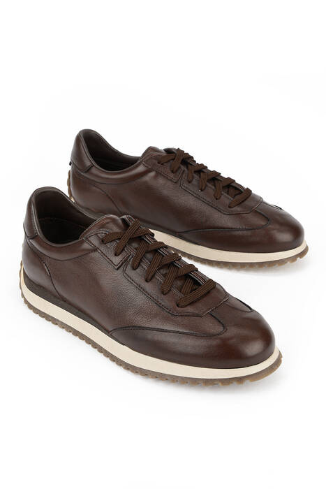 Hakiki Deri Erkek Günlük Ayakkabı Kahverengi