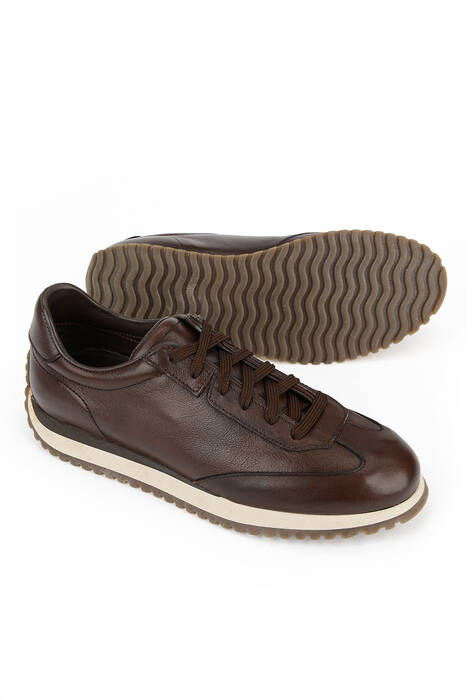 Hakiki Deri Erkek Günlük Ayakkabı Kahverengi