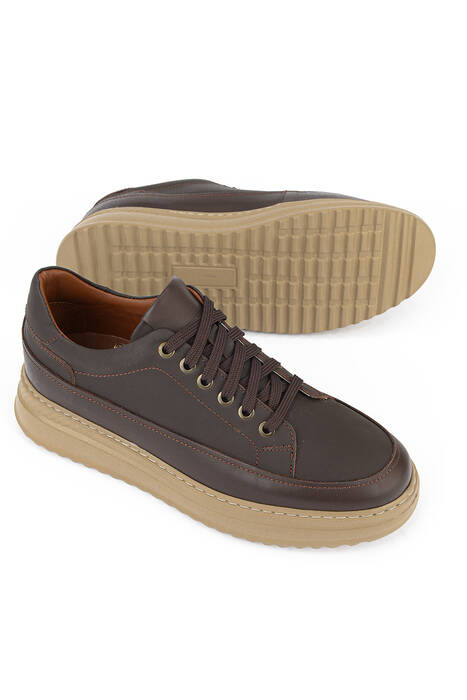 Hakiki Deri Erkek Günlük Ayakkabı Kahverengi