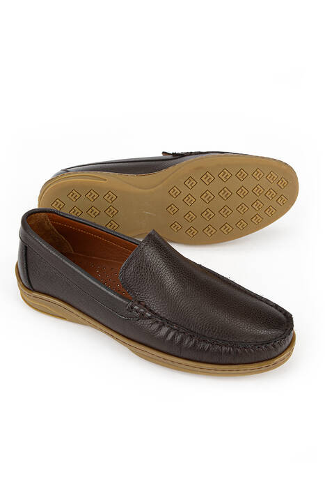 Hakiki Deri Erkek Günlük Ayakkabı Kahverengi