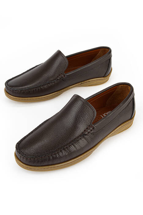 Hakiki Deri Erkek Günlük Ayakkabı Kahverengi