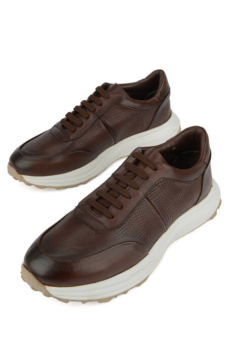 Hakiki Deri Erkek Günlük Ayakkabı Kahverengi