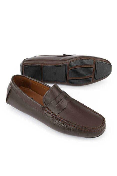 Hakiki Deri Erkek Günlük Ayakkabı Kahverengi