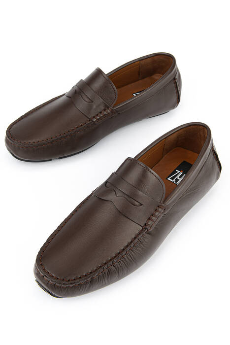 Hakiki Deri Erkek Günlük Ayakkabı Kahverengi