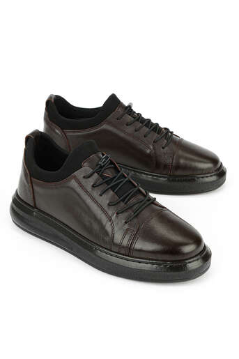 Ziya - Brown Genuine Leather Men's Casual Shoes (1)