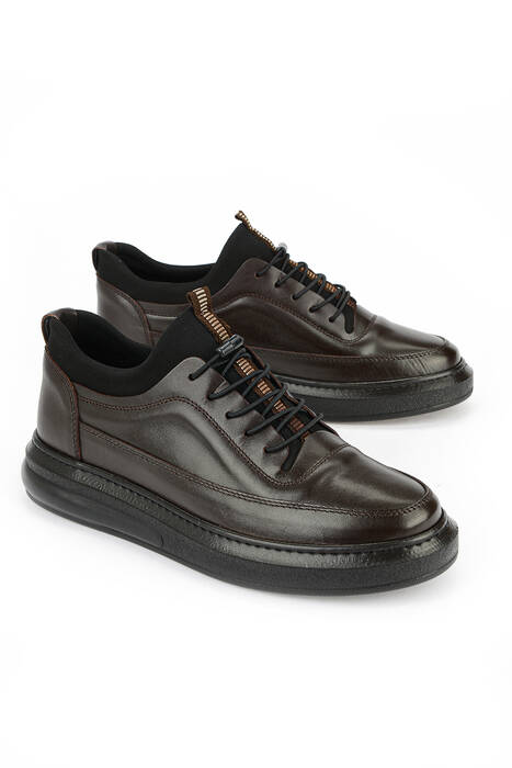 Hakiki Deri Erkek Günlük Ayakkabı Kahverengi