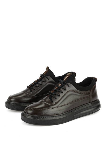 Hakiki Deri Erkek Günlük Ayakkabı Kahverengi