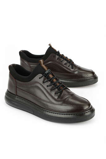 Ziya - Brown Genuine Leather Men's Casual Shoes (1)