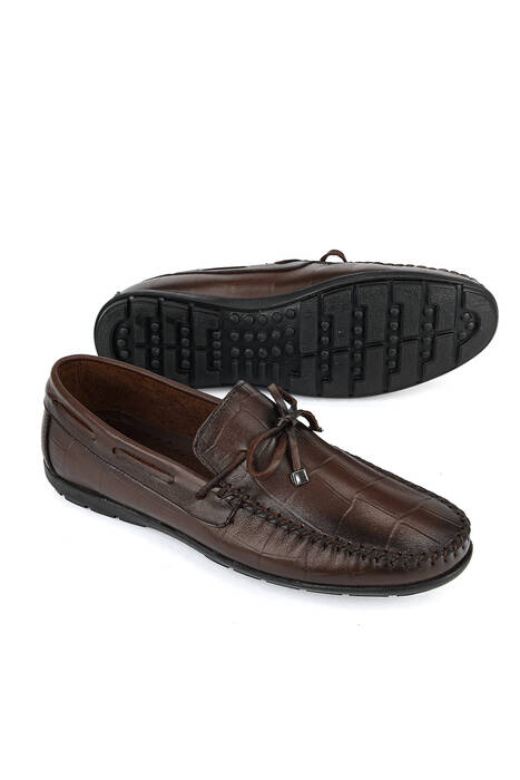 Hakiki Deri Erkek Günlük Ayakkabı Kahverengi