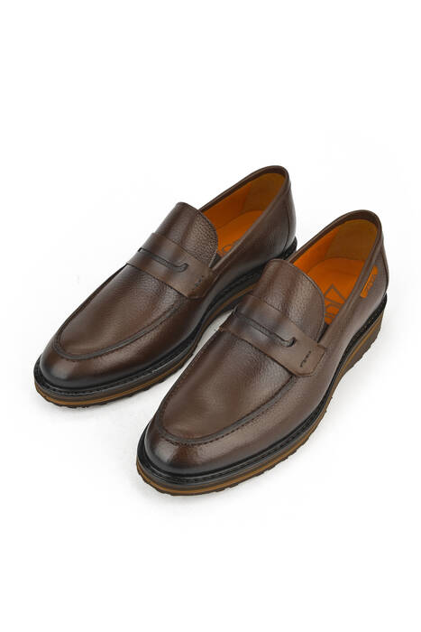 Hakiki Deri Erkek Günlük Ayakkabı Kahverengi