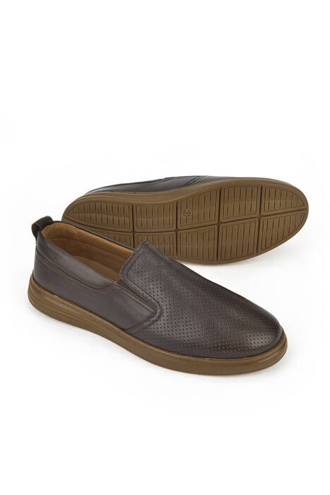 Hakiki Deri Erkek Günlük Ayakkabı Kahverengi