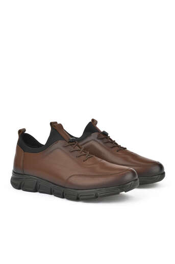 Ziya - Brown Genuine Leather Men's Casual Shoes (1) Ziya - Brown Genuine Leather Men's Casual Shoes (1)