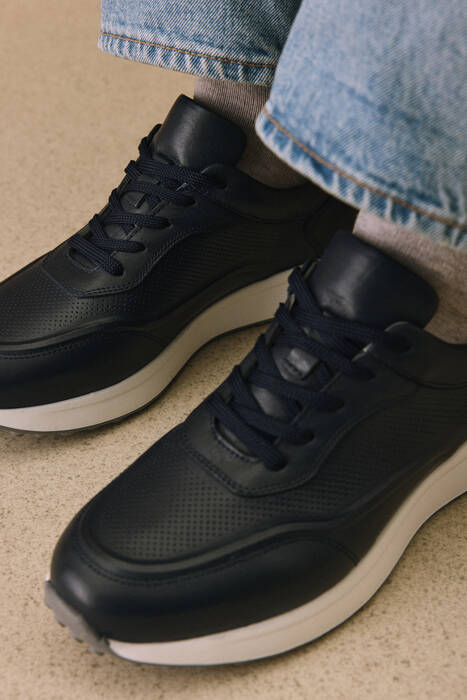 Hakiki Deri Erkek Günlük Ayakkabı Lacivert Hakiki Deri Erkek Günlük Ayakkabı Lacivert