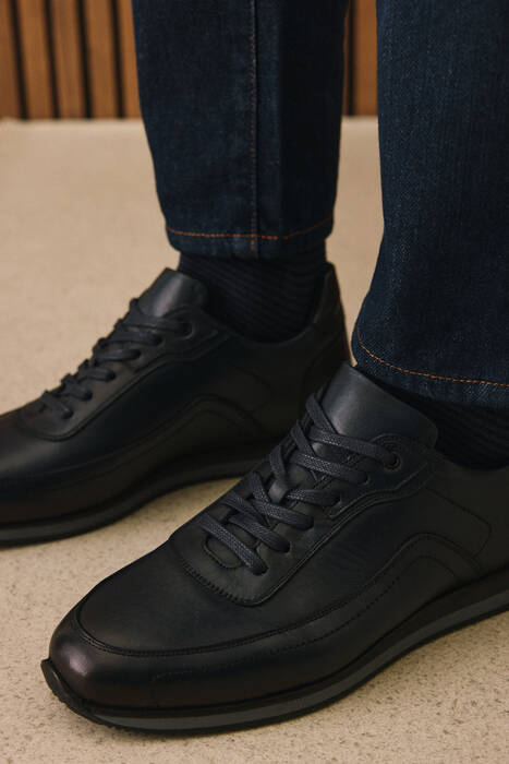 Hakiki Deri Erkek Günlük Ayakkabı Lacivert