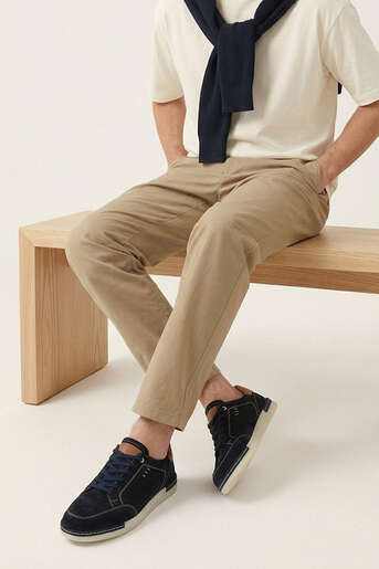 Ziya - Hakiki Deri Erkek Günlük Ayakkabı Lacivert