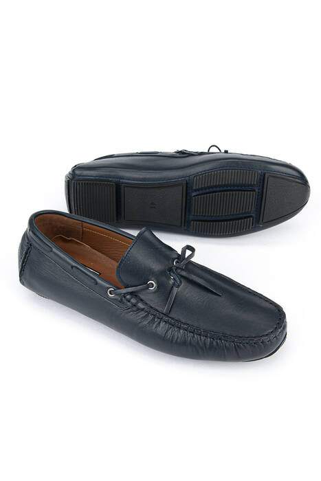 Hakiki Deri Erkek Günlük Ayakkabı Lacivert