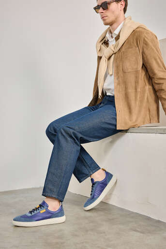 Ziya - Blue Genuine Leather Men's Casual Shoes (1) Ziya - Blue Genuine Leather Men's Casual Shoes (1)