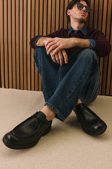 Hakiki Deri Erkek Günlük Ayakkabı Siyah