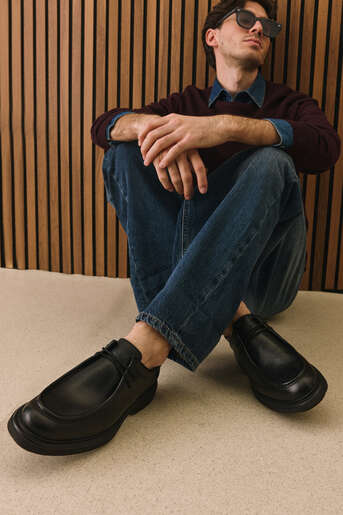 Ziya - Black Genuine Leather Men's Casual Shoes