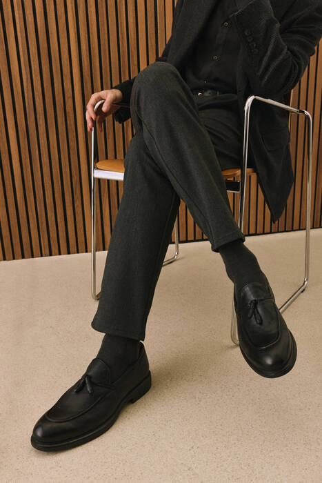 Hakiki Deri Erkek Günlük Ayakkabı Siyah