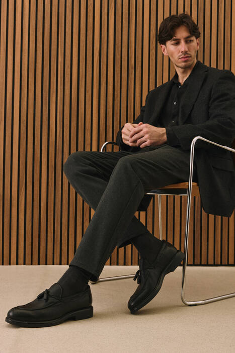 Hakiki Deri Erkek Günlük Ayakkabı Siyah