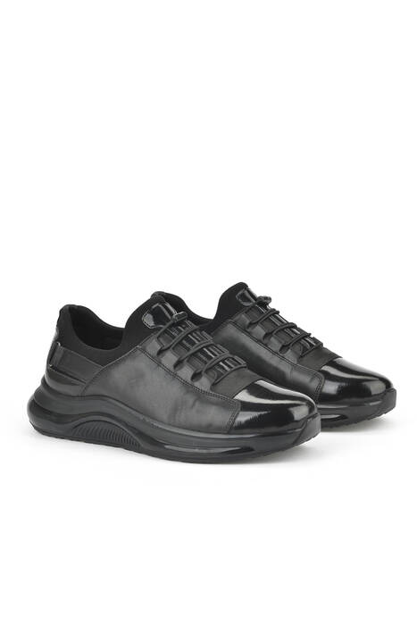 Black Genuine Leather Men's Casual Shoes