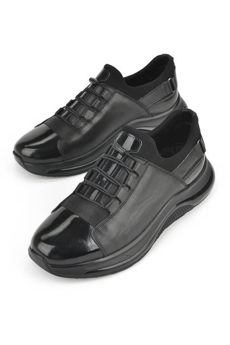 Black Genuine Leather Men's Casual Shoes