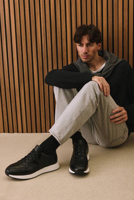 Hakiki Deri Erkek Günlük Ayakkabı Siyah