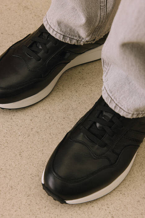 Hakiki Deri Erkek Günlük Ayakkabı Siyah