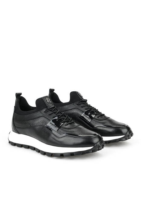 Black Genuine Leather Men's Casual Shoes